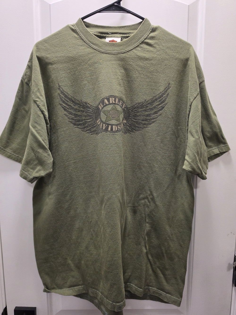 Harley-Davidson Olive Green Wing Logo Short Sleeve Tee